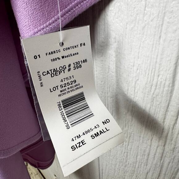 Harve Benard Wool Cape Collared Poncho Size Small Purple Vintage NWT 130146 - Picture 2 of 9